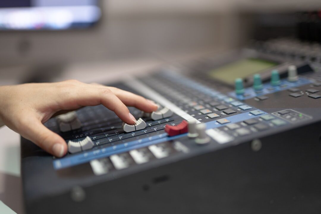 Professional lighting setup in a TV studio