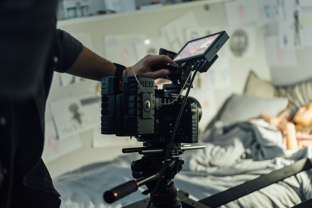 Cinematographer reviewing footage on a monitor